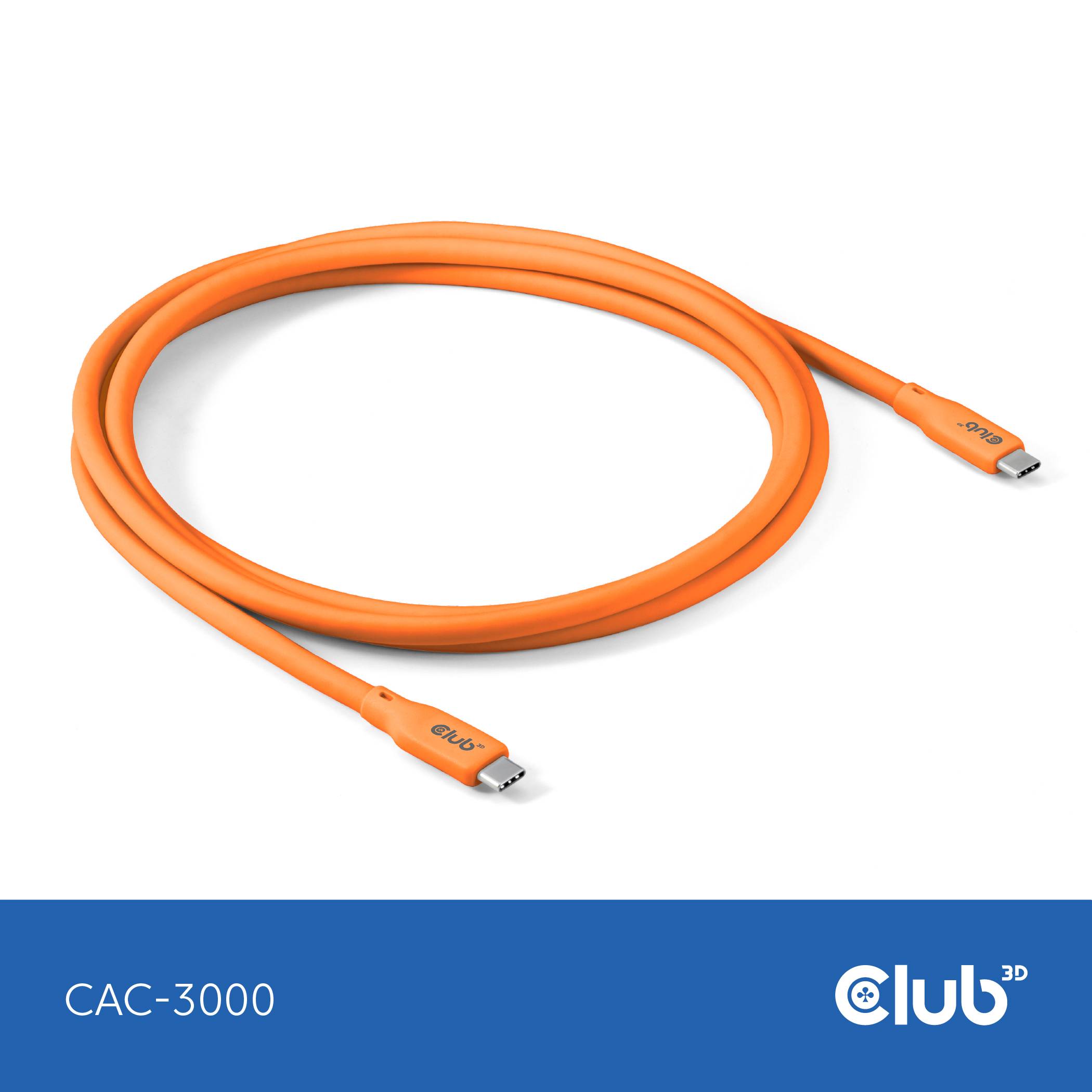 club3D USB-C kabel USB-C® vtič 2.00 m oranžna CAC-3000-6