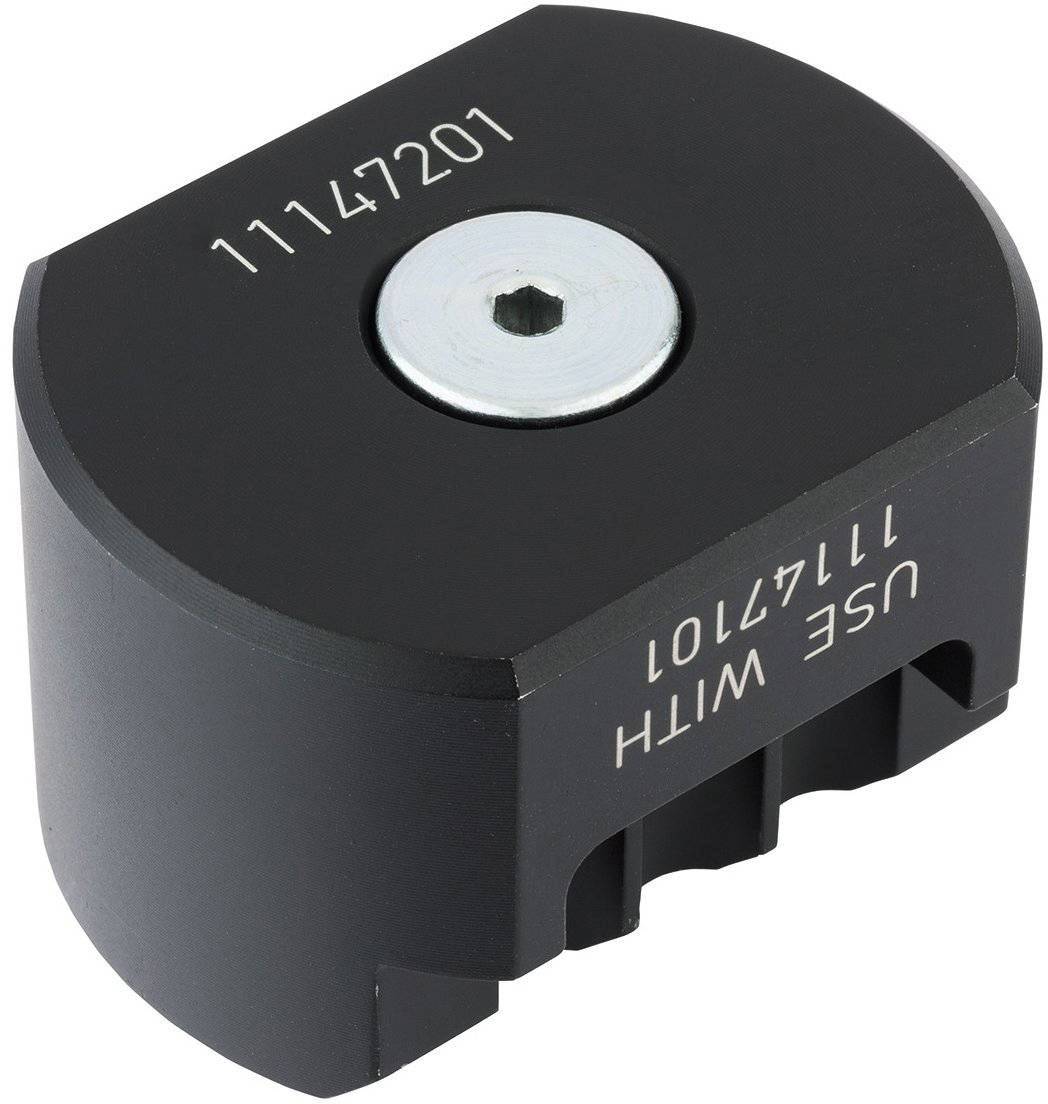 Črn, izbočen del orodja s srebrnim vijakom na vrhu, z napisom 'USE WITH 11147201'.