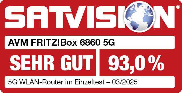 Slika nagrade za FRITZ! FRITZ!Box 6860 5G WLAN router z modemom Integrirani modul: 5G, LTE, UMTS 2.4 GHz, 5 GHz