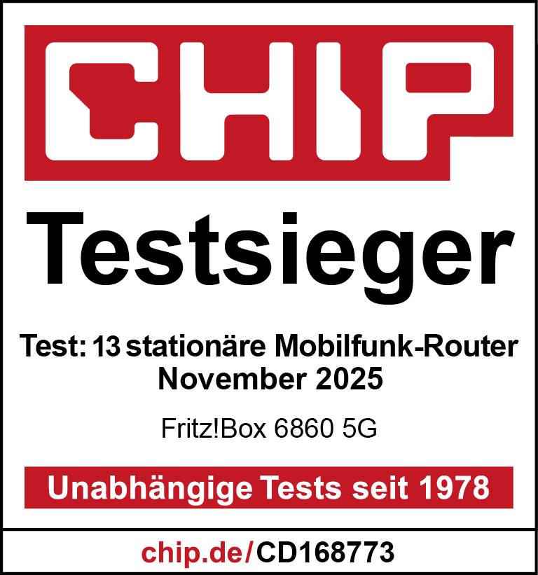 Slika nagrade za FRITZ! FRITZ!Box 6860 5G WLAN router z modemom Integrirani modul: 5G, LTE, UMTS 2.4 GHz, 5 GHz