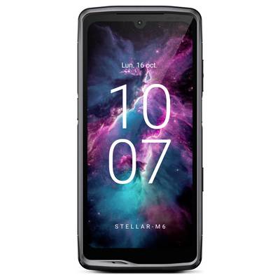 Pametni telefon z zaslonom, ki prikazuje datum 'Pon, 16. okt.' in čas '10:07' na barvitem, galaktičnem ozadju.