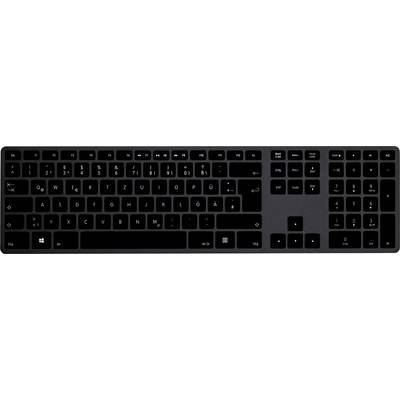 Matias FK418PCDCBB-DE Wireless USB-C® Aluminum Keyboard brezžično tipkovnica nemčija, qwertz črna-0