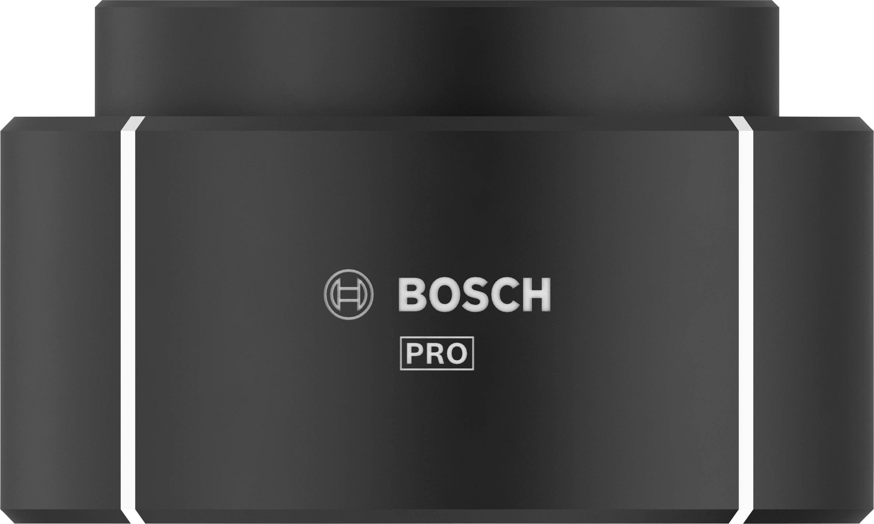 Črna baterija Bosch Pro, pravokotne oblike, z belim logotipom Bosch na sredini.