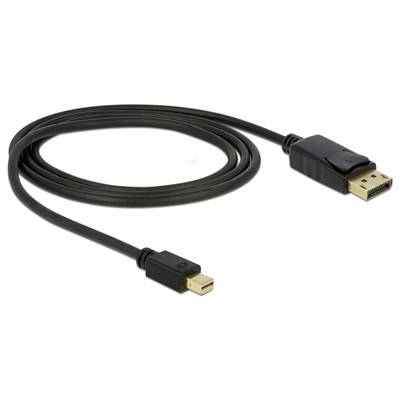 Črn DisplayPort do Mini DisplayPort kabel, na eni strani standardni vtič, na drugi strani mini vtič, za monitorje.