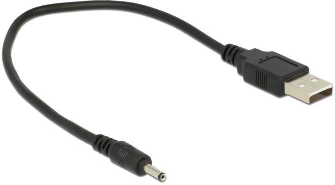 USB-kabel z USB-A priključkom in okroglim DC-vtičem. Primeren za povezovanje naprav z DC-vhodom z USB-izhodi.