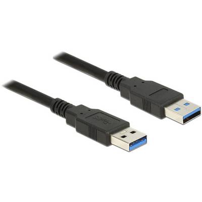 'Dva črna USB 3.0 kabla z modrimi priključki, ki se uporabljata za prenos podatkov.'