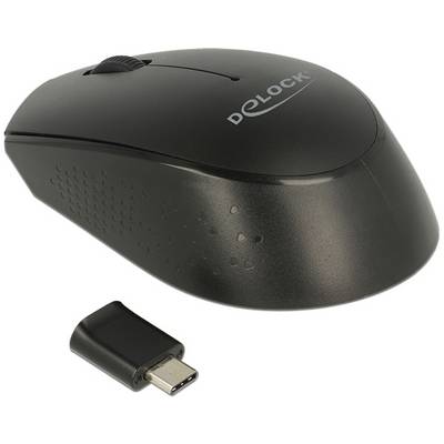 Delock 12526 miška USB optični črna 2 Tipke 1000 dpi gumbi miške-0