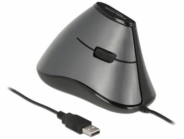 Delock 12527  ergonomska miška USB   optični večbarvna 4 Tipke 800 dpi