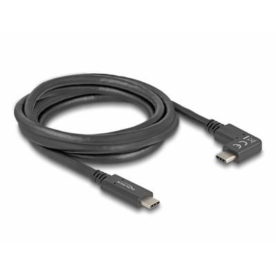 Črn USB-C kabel, zvit, z lomljenim vtičem. Primeren je za povezovanje elektronskih naprav.