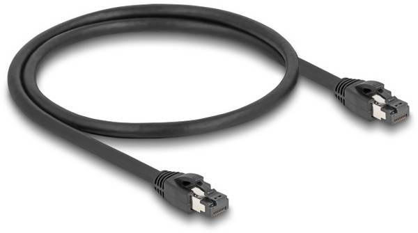 Delock 80232 RJ45 omrežni kabel, Patch kabel CAT 8.1 S/FTP 50.00 cm črna brez halogena 1 kos