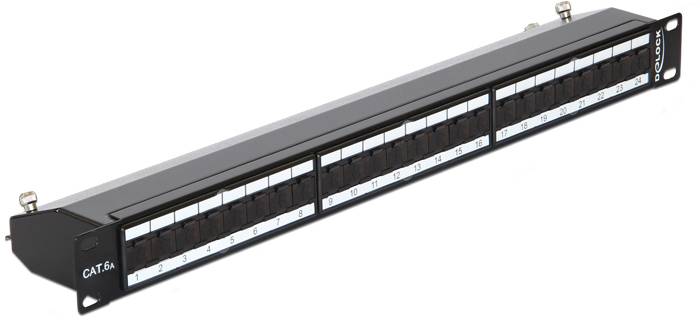Delock 43320 patch panel 483 mm (19") CAT 6a 1 U črna opremljen-1