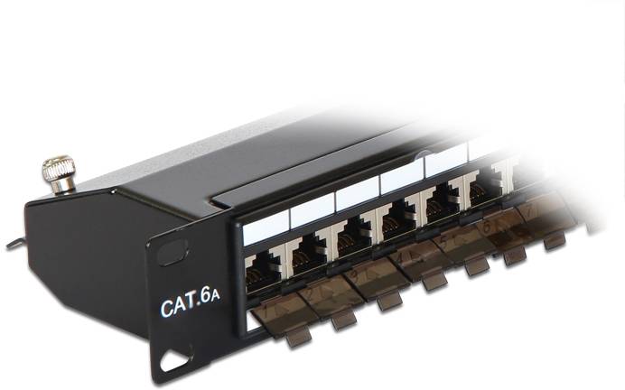 Delock 43320 patch panel 483 mm (19") CAT 6a 1 U črna opremljen-3