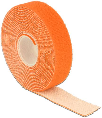 Delock Kabelbinder sprijemalni trak za povijanje oprijem in mehko volneno blago (D x Š) 3 m x 20 mm oranžna 1 kos-1