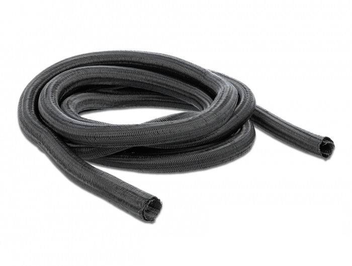 Delock 19047 19047 pletena cev črna poliester 10 m 26 mm (max) 1 kos-1