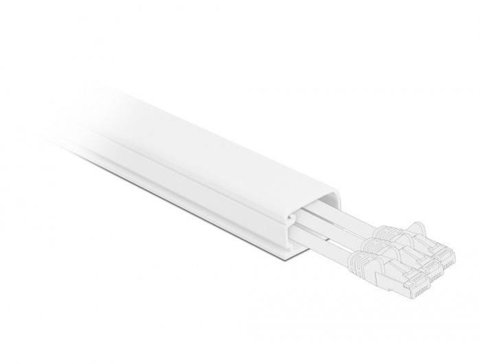 Delock kanal za kable PVC bela (D x Š x V) 1 m x 35 mm x 20 mm 1 kos 20722-1