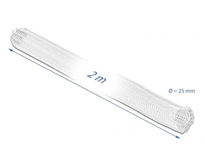 Delock 20701 20701 pletena cev bela poliester 2 m 26 mm (max) 1 kos-2