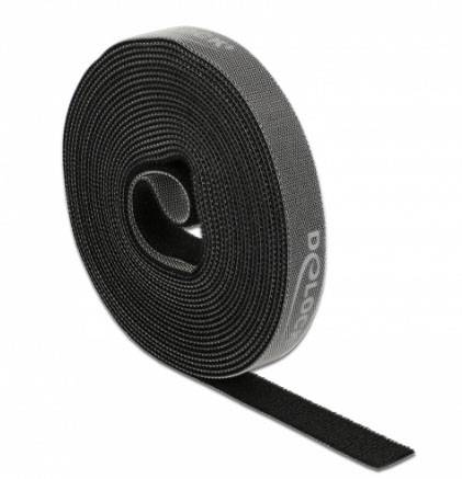 Delock 18384 sprijemalni trak za povijanje (D x Š) 15 mm x 15 mm črna 1 kos-0