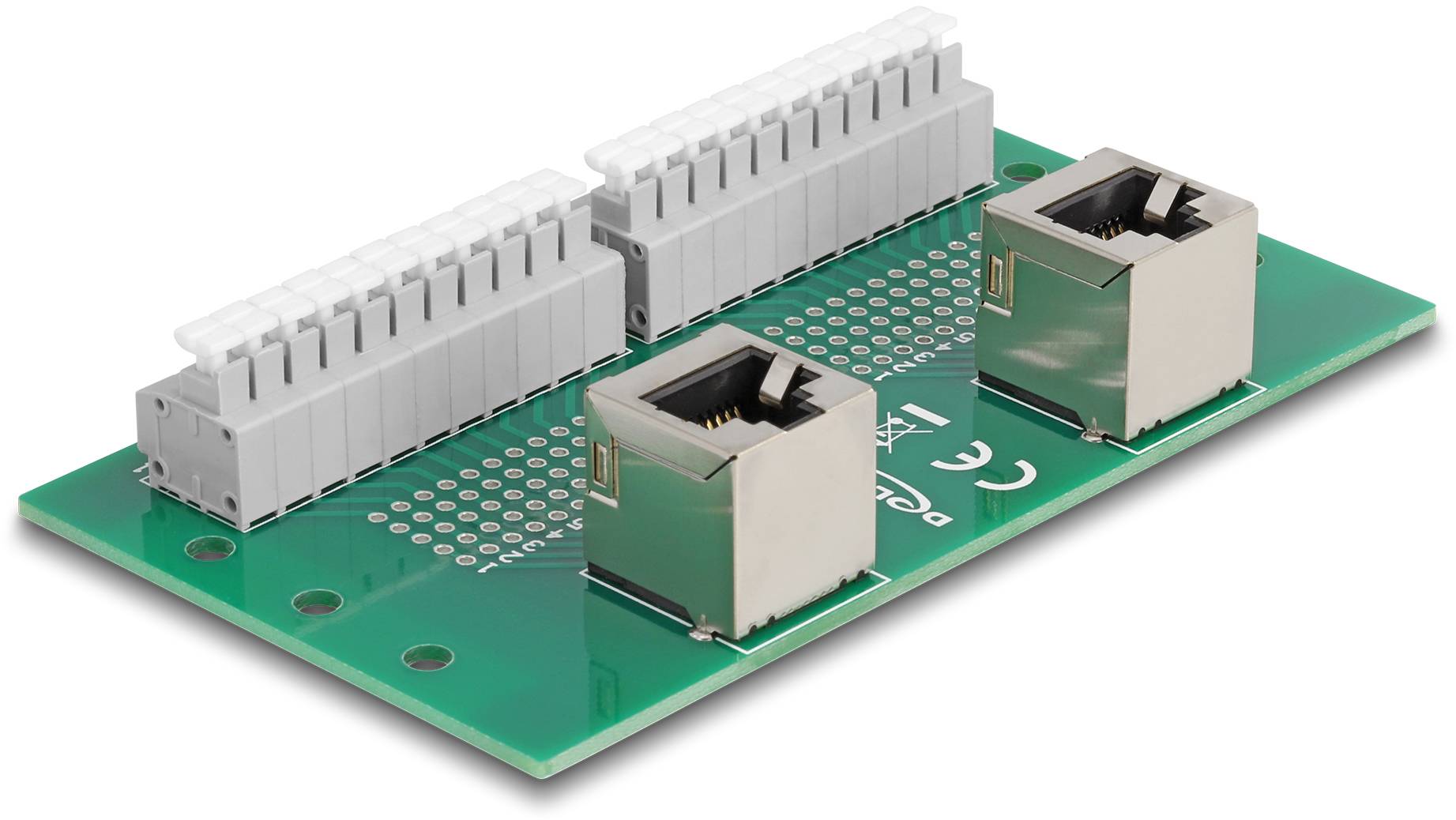 Delock RJ50 omrežni adapter [2x RJ50 vtičnica - 2x vtičnica] zelena, siva-0