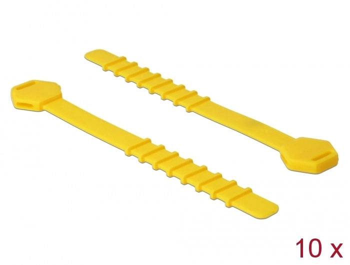 Delock 18830 vezice 120.0 mm 9.0 mm rumena za večkratno uporabo, odvezljiva, toplotno stabilizirana 10 kos-2