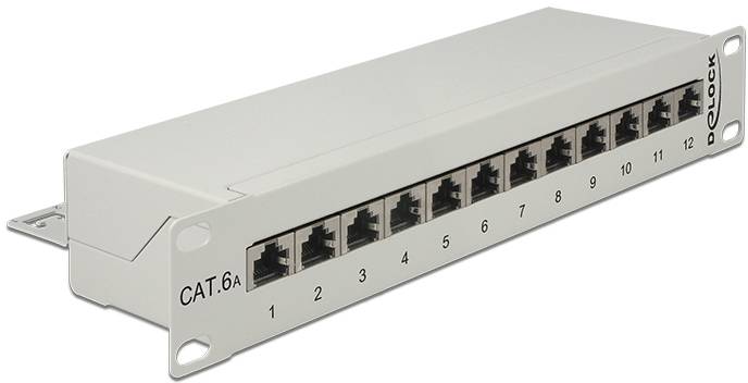 Delock 43308 patch panel 254 mm (10") CAT 6a 1 U siva opremljen-1