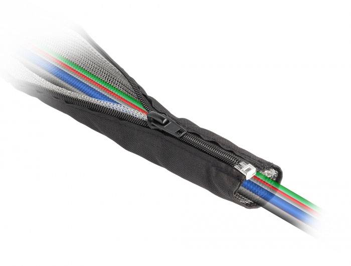 Delock 20849 20849 pletena cev črna poliester 1 m 50 mm (max) 1 kos-0