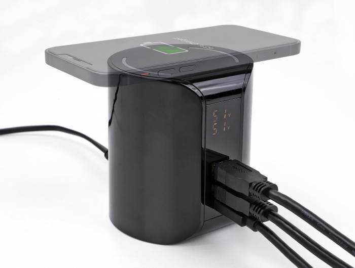 Delock 41441 USB napajalnik 58 W USB-C®, USB-A Qi Wireless Charging črna vtičnica brezžični polnilnik, hitri polnilnik-7