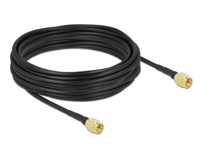 Delock WLAN antena priključni kabel [1x SMA-vtič - 1x SMA-vtič] 10 m črna-1