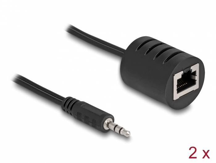 Delock 87858 RJ45 / klinker avdio priključni kabel [1x RJ45 vtičnica - 1x 3,5 mm banana moški konektor] 0.004 m črna-3
