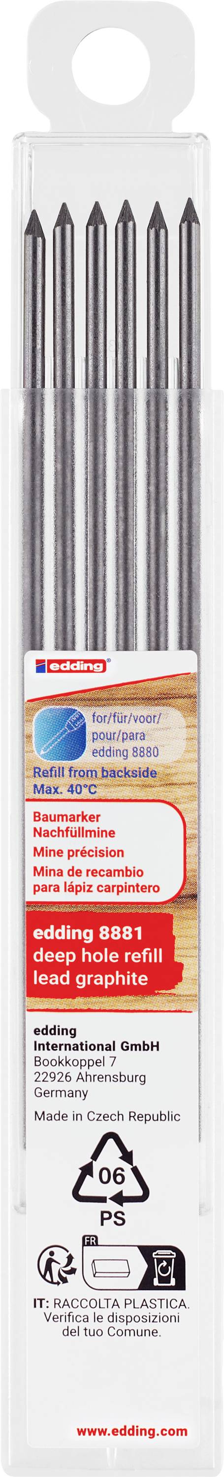 Edding Baumarker Graphit 6er-Pack 4-8881-6-112 nadomestna konica črna 1 set