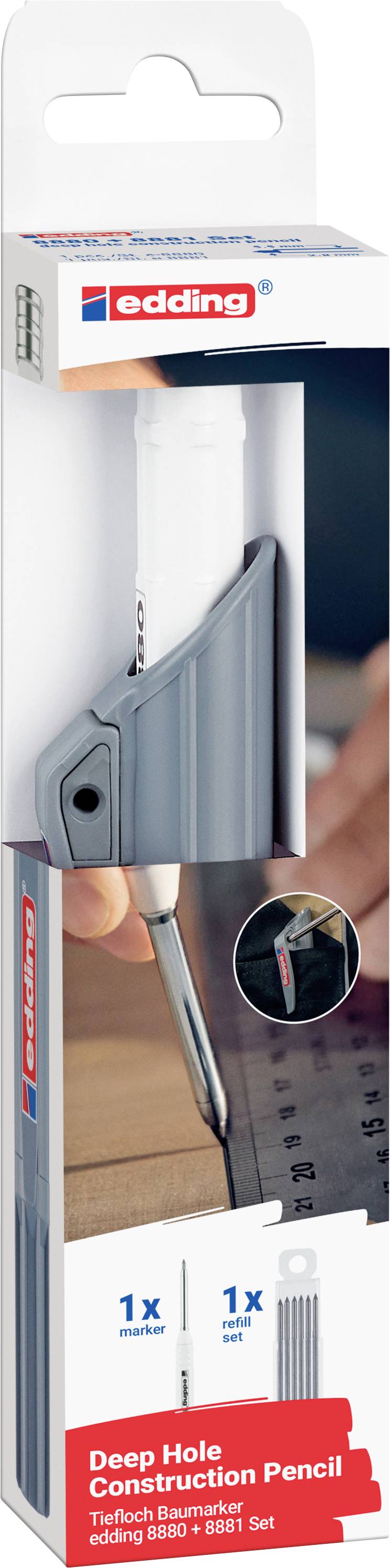 Edding DIY Baumarker Graphit 4-8880-8881 označevalnik globokih lukenj siva, bela 1 set