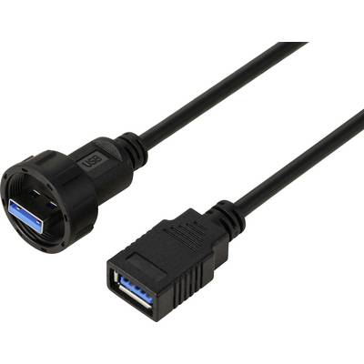'USB 3.0 kabel, vtič na vtičnico, črn.'