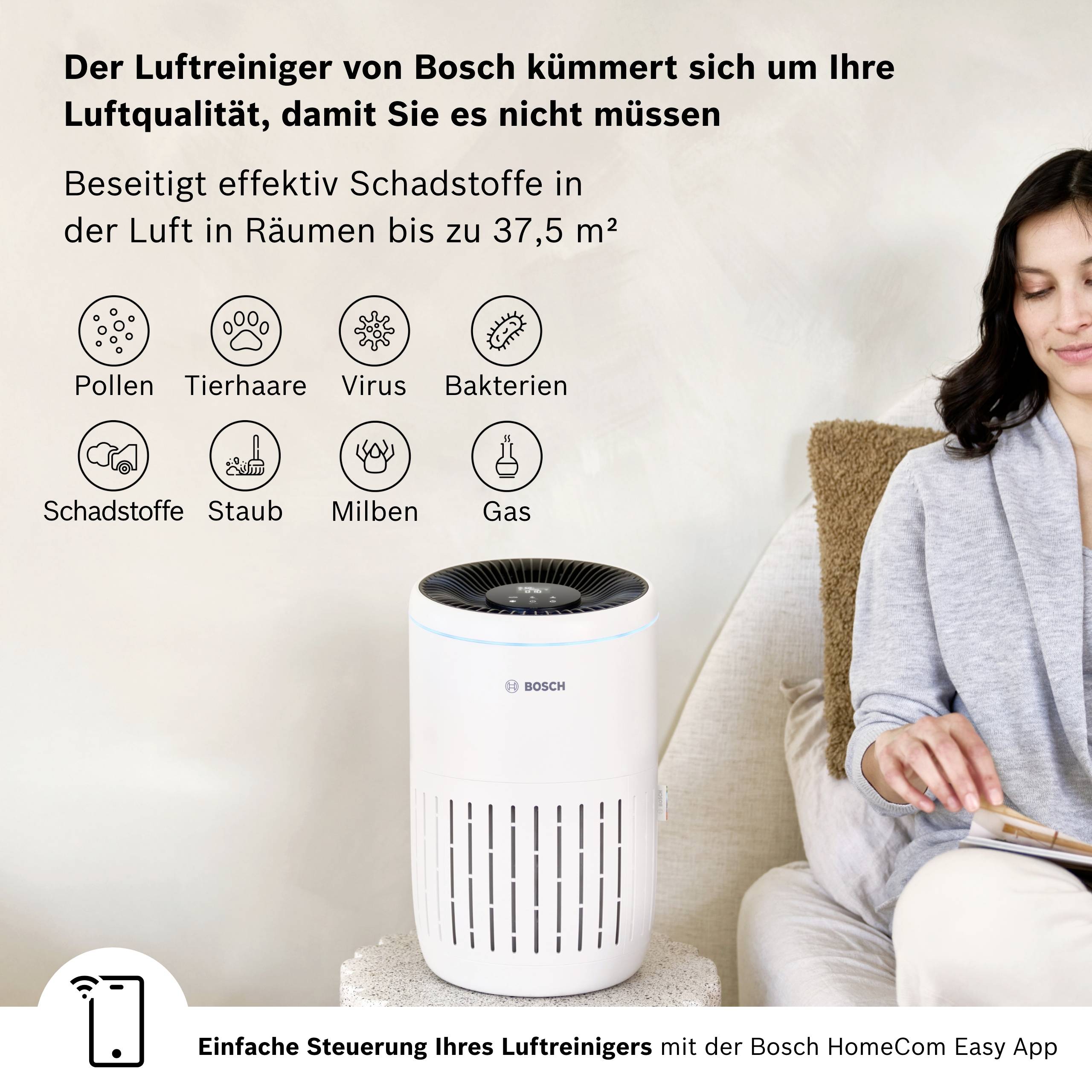 Bosch Home Comfort 7733703375 Air 2000i čistilec zraka 37 m² bela, črna-6
