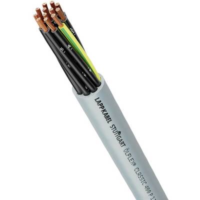 Večžilni električni kabel z vidnimi, barvnimi bakrenimi žicami na enem koncu in napisom 'Lappkabel Stuttgart' na izolaciji.