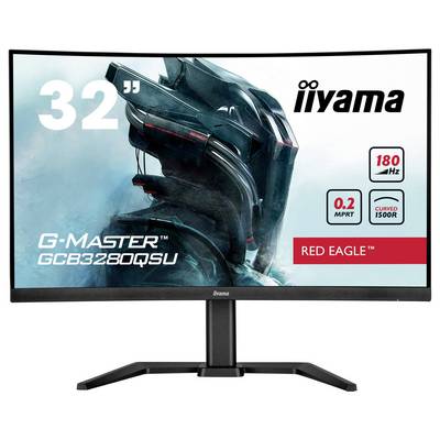 Ukrivljen 32-palčni monitor iiyama z modelom 'GCB3280QSU', 180 Hz, 0,2 ms odzivnim časom, iz serije 'G-Master Red Eagle'.