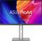 Monitor znamke ASUS ProArt s pisanim ozadjem na zaslonu. Primeren za kreativna in umetniška dela.