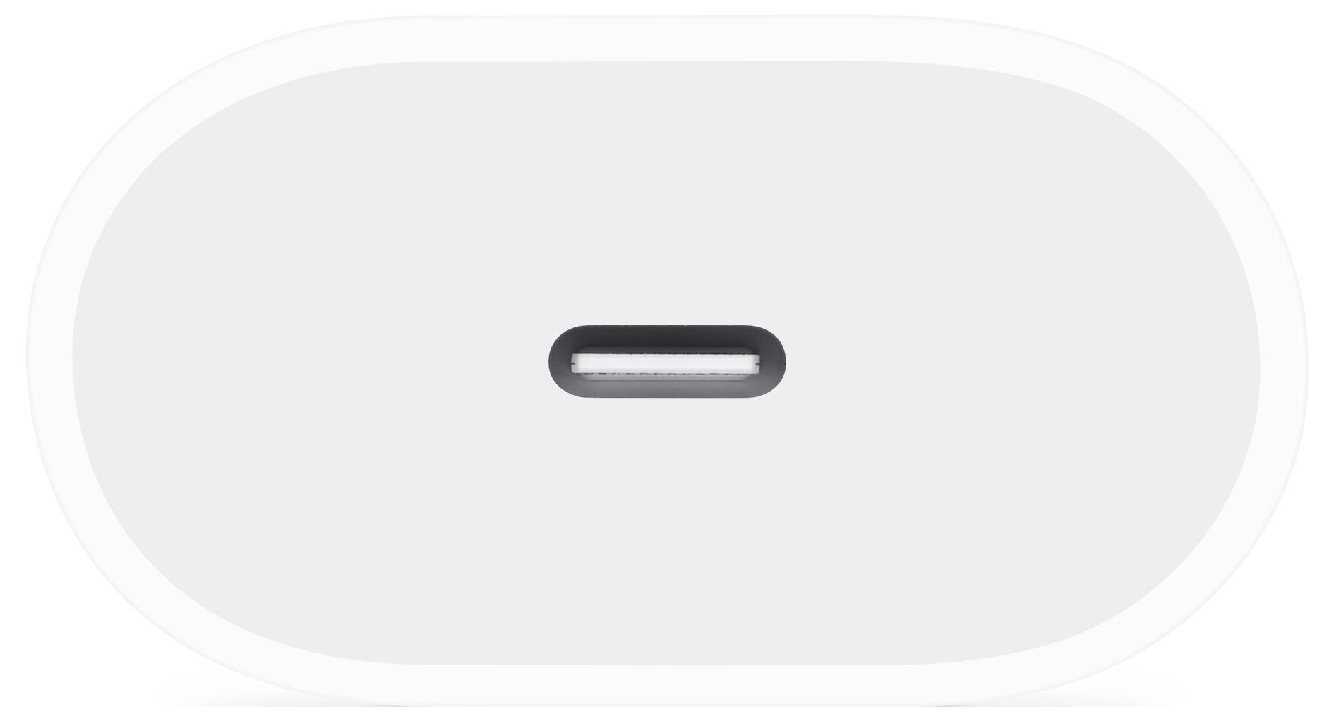 'Bližnji posnetek priključka USB-C na beli napravi.'