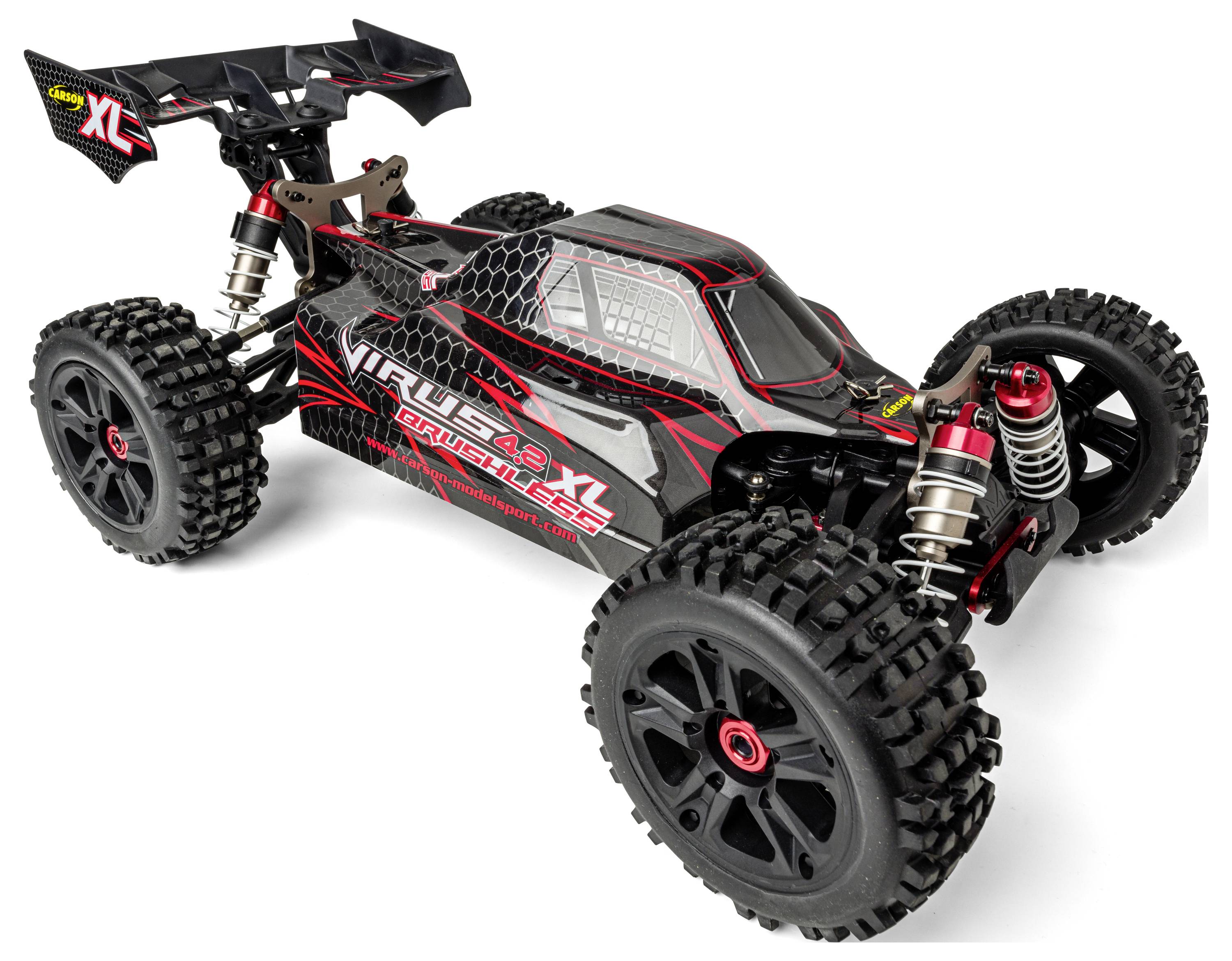 Carson Modellsport Virus 4.2 XL črna, rdeča 1:8 RC modeli avtomobilov elektro buggy 100% RtR 2,4 GHz vklj. akumulator, p-1