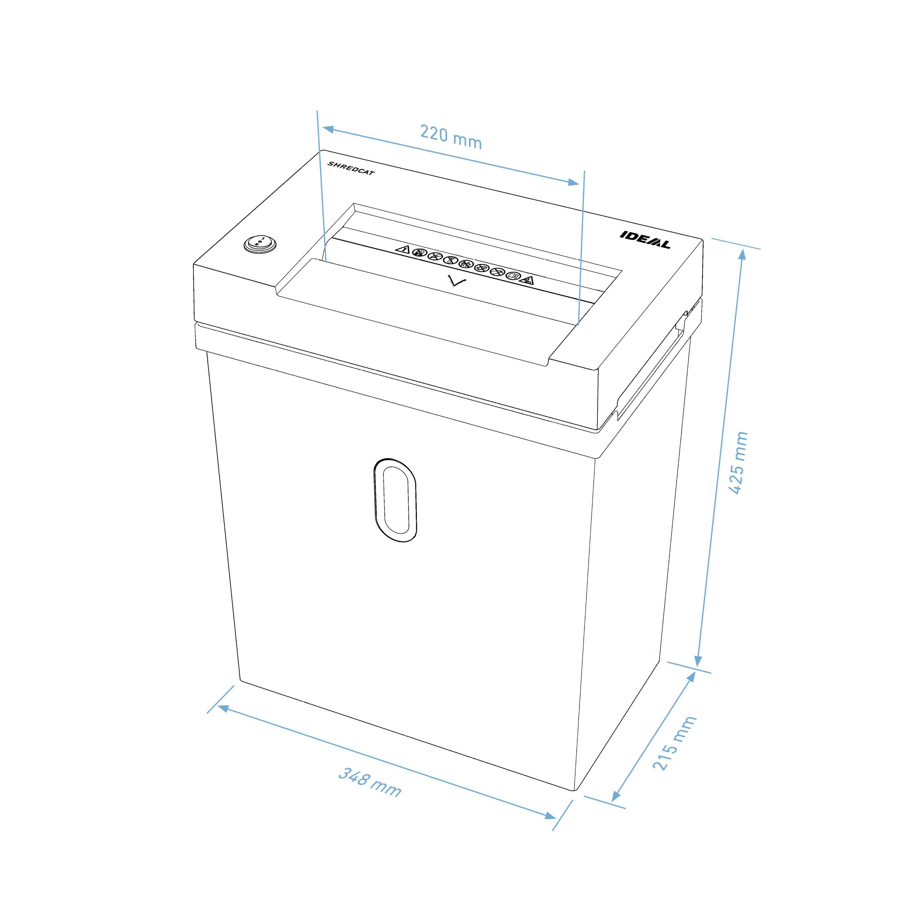 Ideal Office Shredcat 8200 CC 4 x 40 mm uničevalnik dokumentov 14 List rezanje na koščke 4 x 40 mm P-4 21 l Tudi reže pi-10