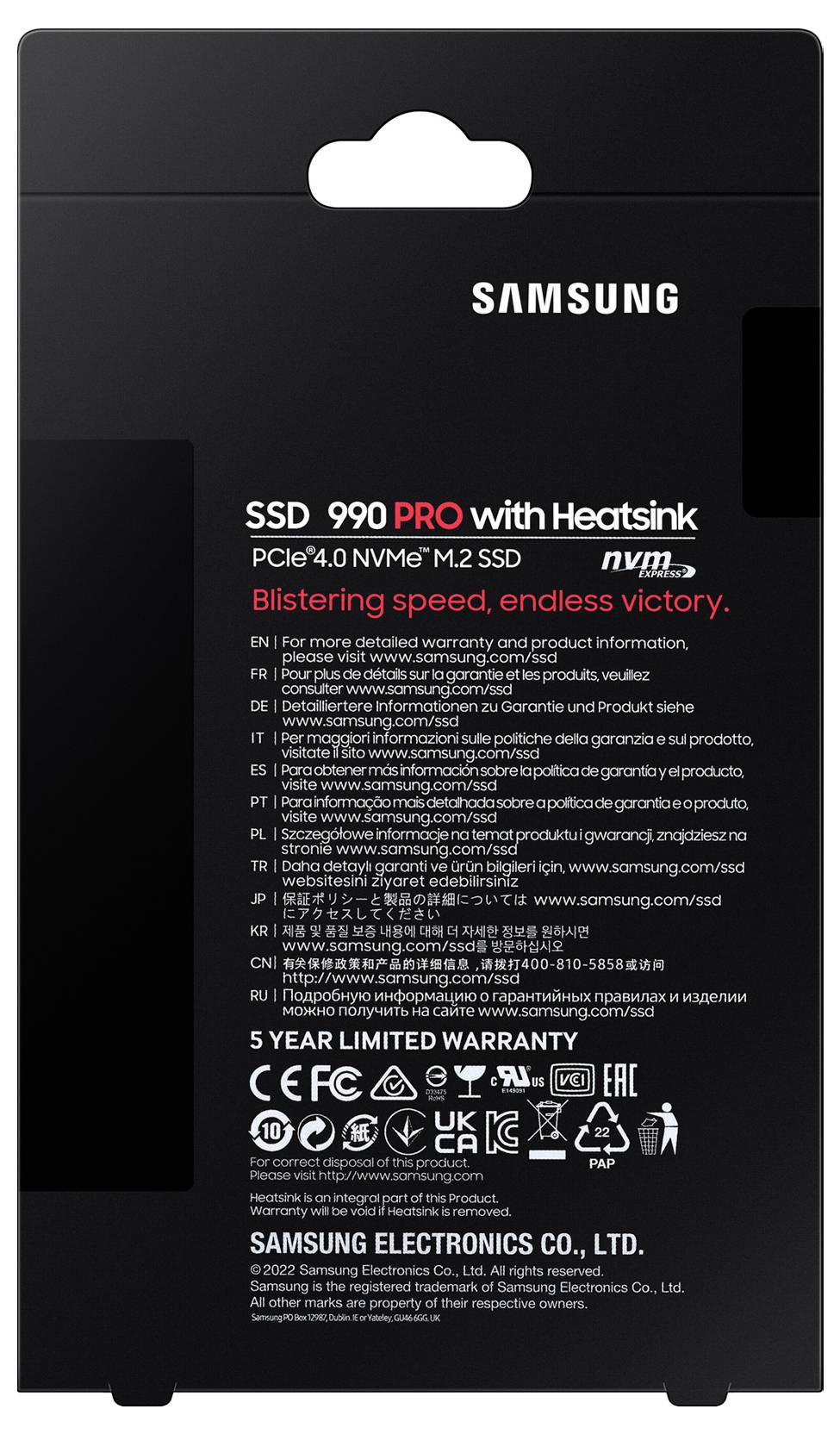 Samsung 990 PRO 2 TB notranji M.2 PCIe SSD PCIe MZ-V9P2T0CW-8
