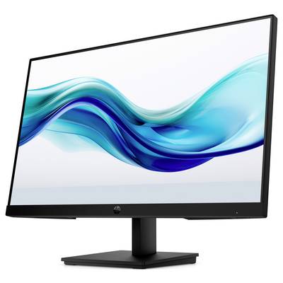 Sodoben računalniški monitor s tankim črnim okvirjem prikazuje abstraktni modri val na beli podlagi.