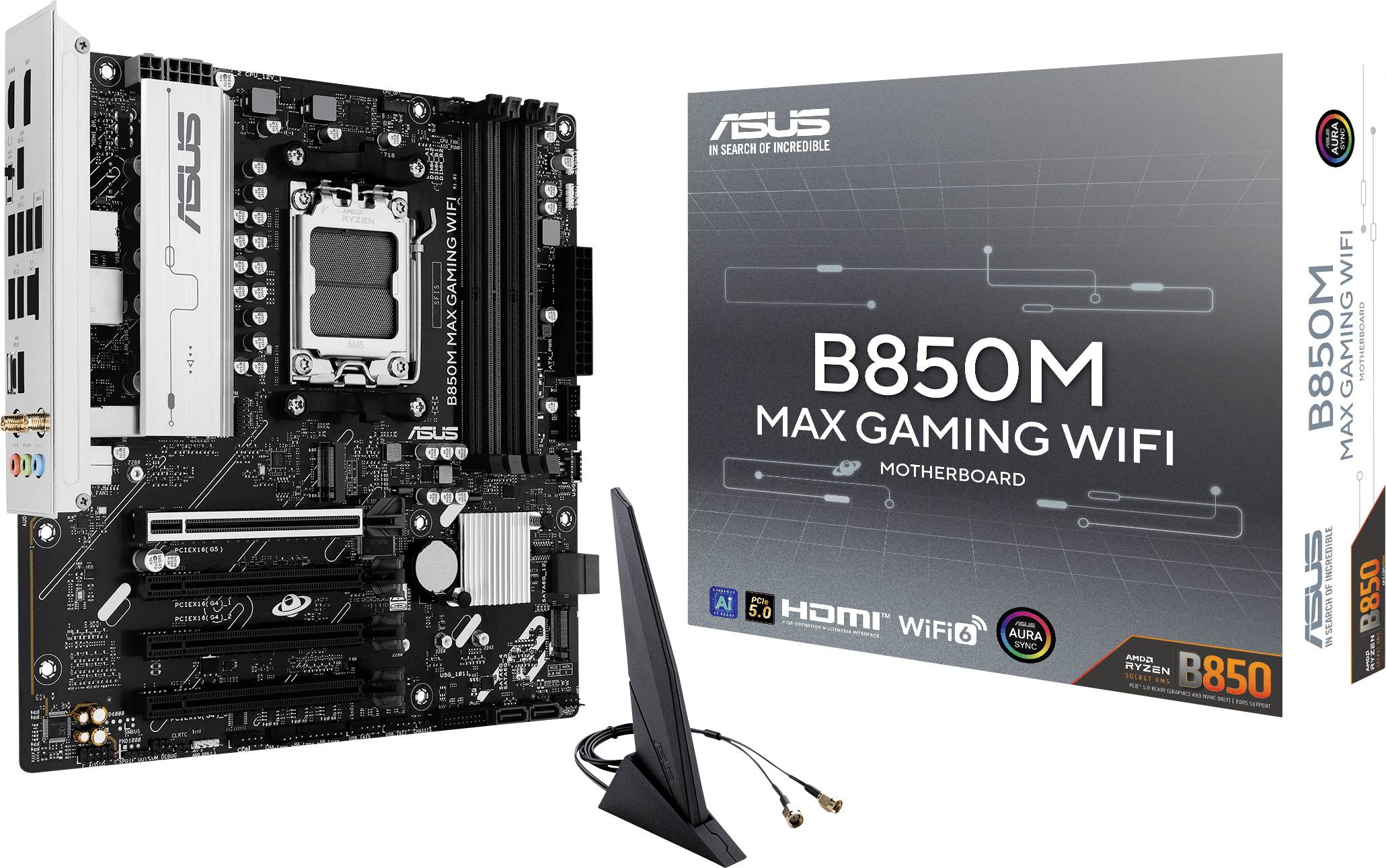 Asus B850M MAX matična plošča Podnožje (PC) #####AMD AM5 Faktor oblike (podrobnosti) Micro-ATX Matična plošča-nabor čipo-0