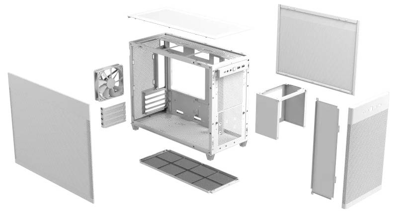 Asus AP201 mini-tower računalniško ohišje bela-7