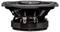 Stranski pogled na okrogel zvočnik. Vidni so membrana, obešanje in priključki za ožičenje spodaj.