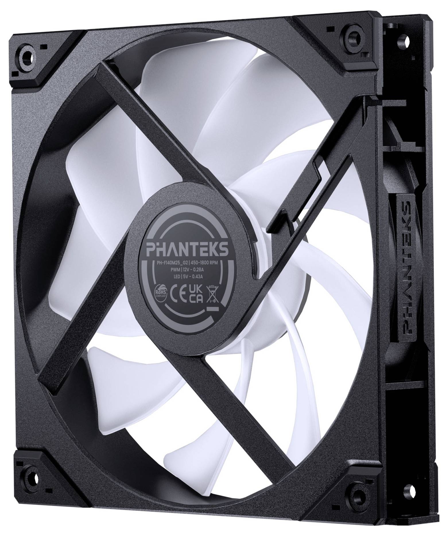 Phanteks PH-F140M25_G2_DBK01 ventilator za ohišje računalnika večbarvna (Š x V x G) 140 x 25 x 140 mm vklj. upravljanje -2