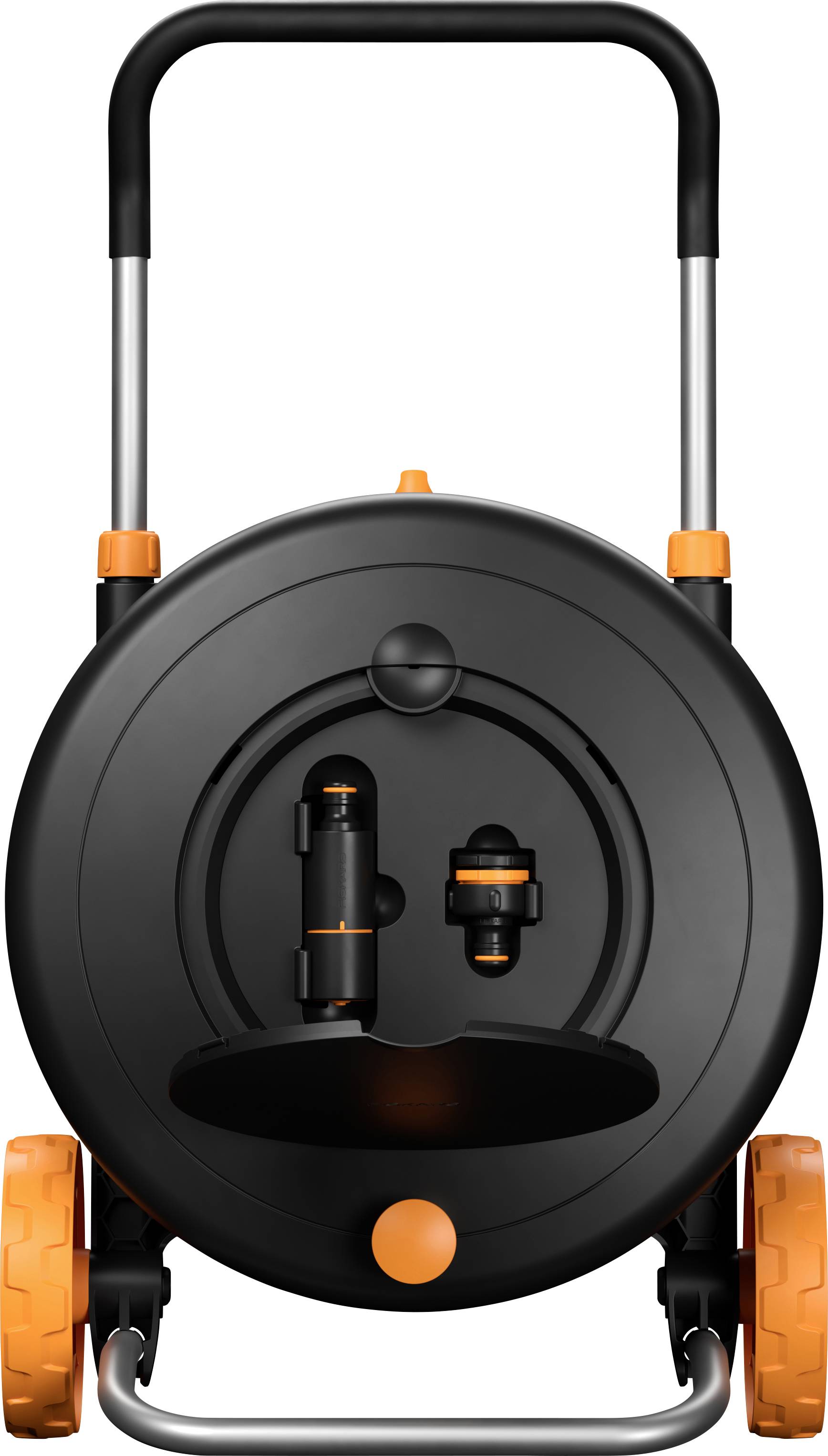 Fiskars 1071639 Comfort Waterwheel voziček za cev 13 mm 21.5 m 1/2 palca 1 kos črna, oranžna