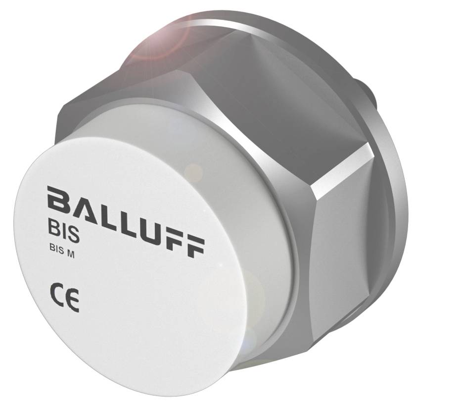 Cilindrični senzor Balluff, model 'BIS M', s CE certifikacijo. Primeren za industrijske aplikacije.