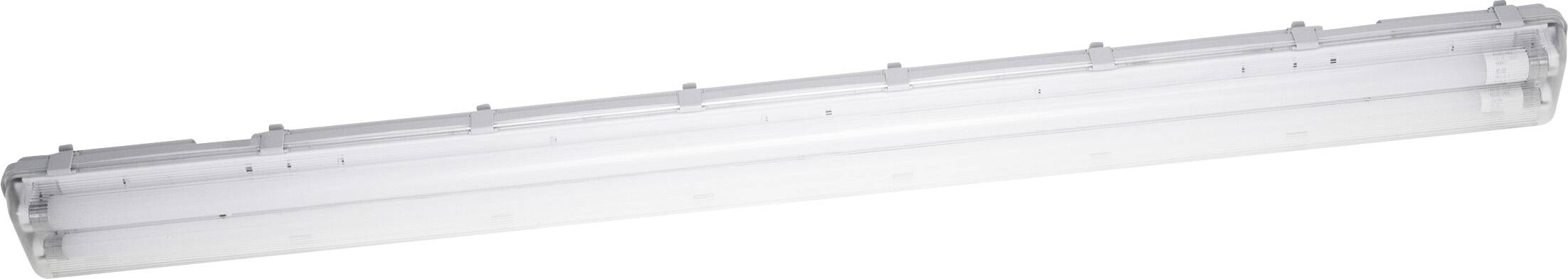 LED-svetilka v podolgovati, pravokotni obliki z belim ohišjem. Ima čisto, sodobno zasnovo.