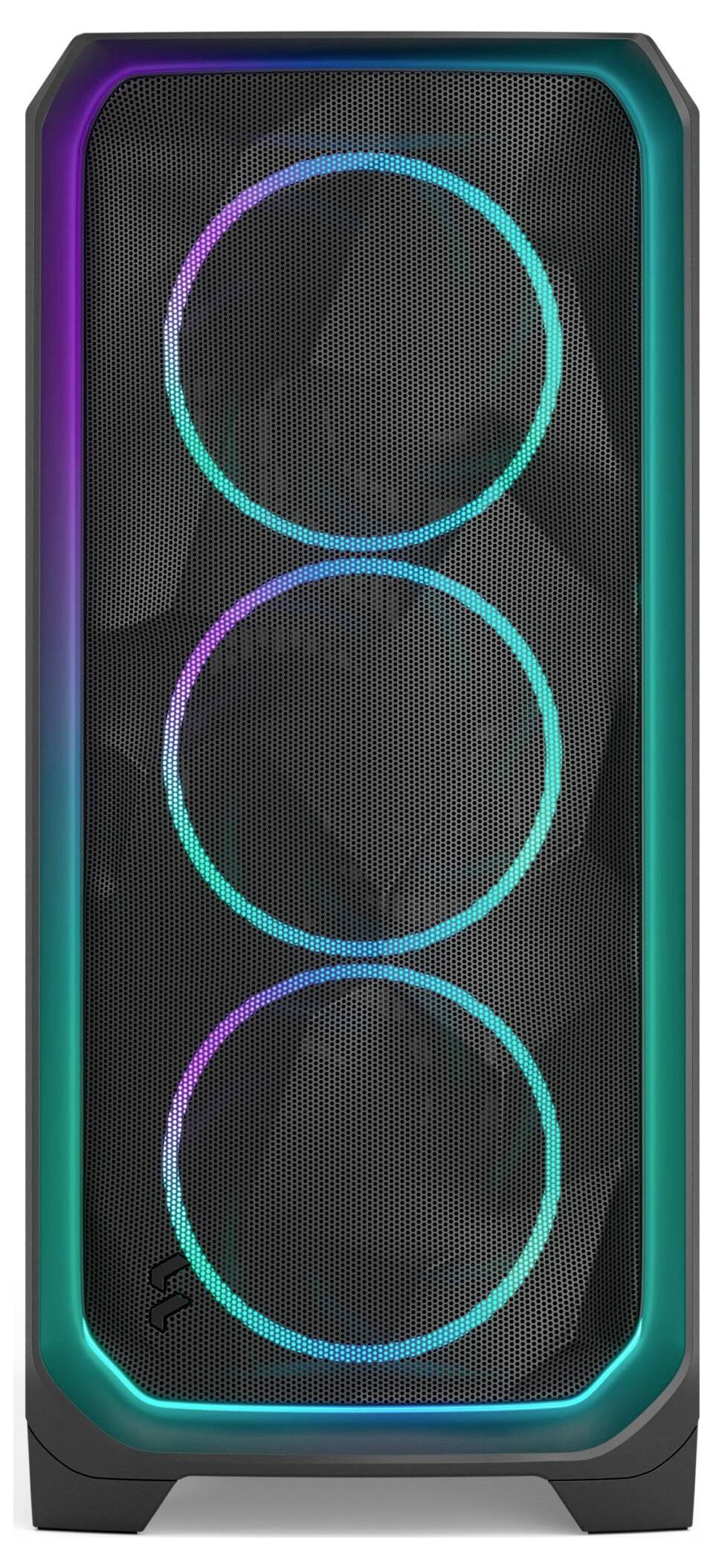 Fractal Design FD-C-MES3A-03 tower računalniško ohišje črna primerno za aio vodno hlajenje , vgrajena osvetlitev, 3 vnap-1