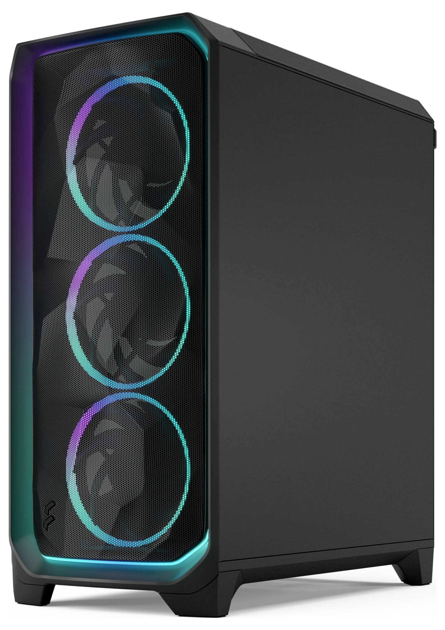 Fractal Design FD-C-MES3A-03 tower računalniško ohišje črna primerno za aio vodno hlajenje , vgrajena osvetlitev, 3 vnap-4