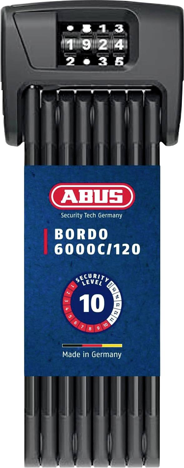 ABUS 6000C/120 zložljiva ključavnica črna ključavnica s številčnico-0